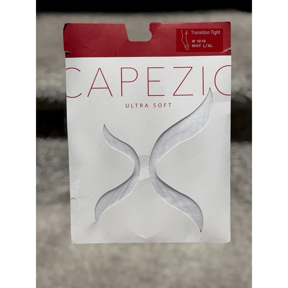 NEW Capezio Girls Ultra Soft Transition Tights White L XL #1816 Convertible